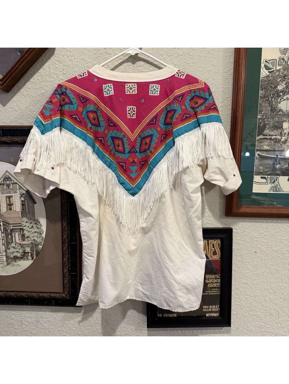 Vintage 80s/90s Cowgirl Colorful Southwestern Aztec Shirt Size Women’s Medium - Picture 6 of 7